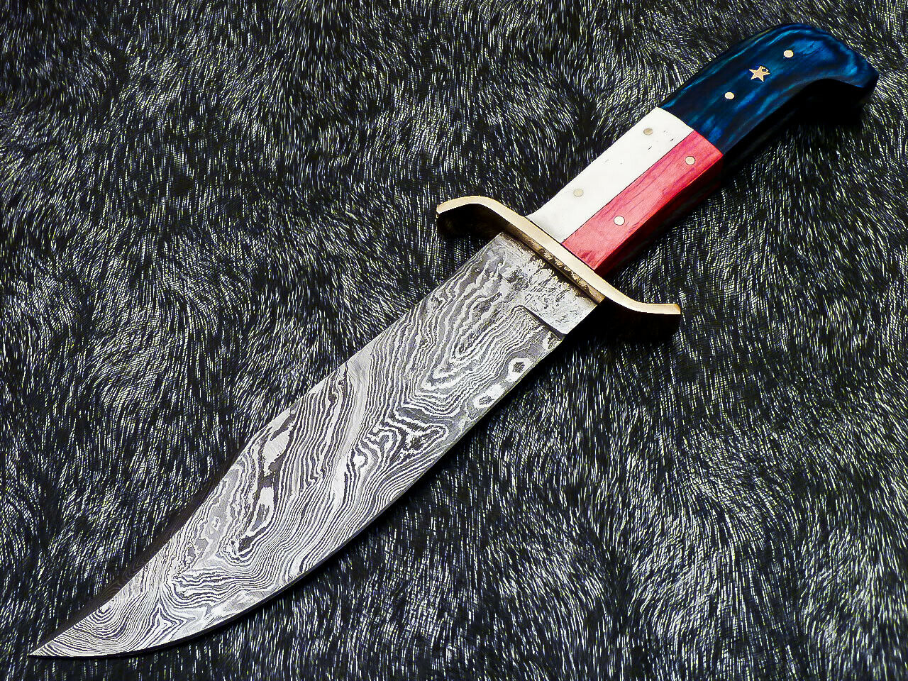 HS-379 '' Custom Hand Forged Damascus Steel 12" Bowie Hunting Knife BONE / WOOD