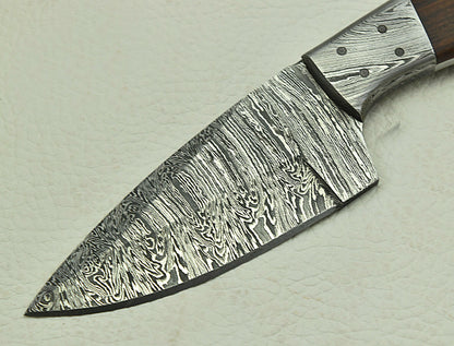 HS-586 8" Custom Handmade Damascus Steel Hunting Skinner knife With Rose Wood Handle