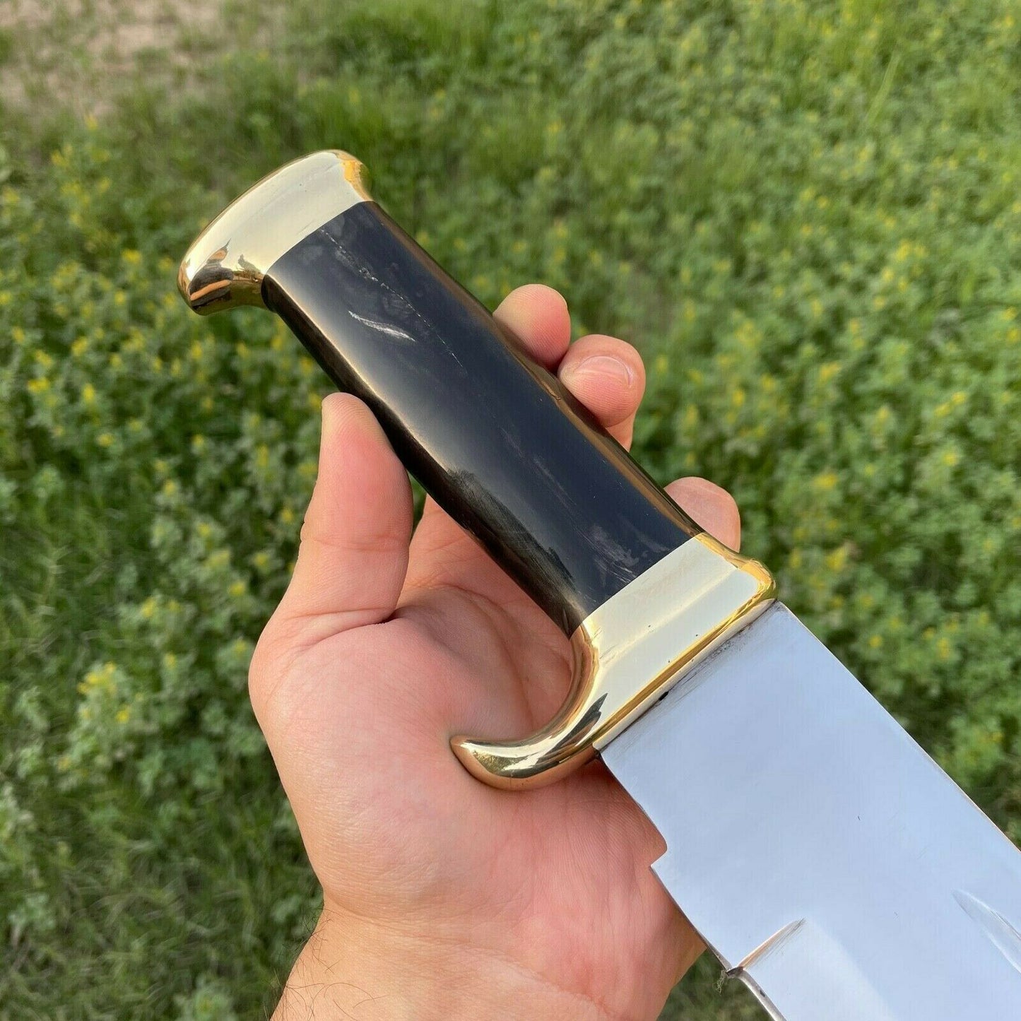HS-382 '' 20'' Custom Hand Forged D2 Steel Crocodile Dundee Bowie Knife W/Sheath