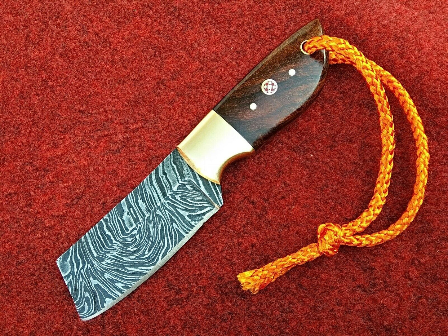 HS-991 Custom Handmade Knife Cowboy Brass Bolster Forged Damascus Steel