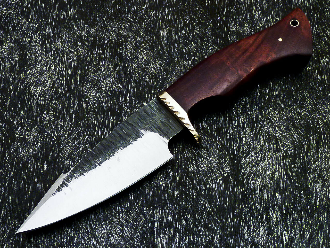 HS-377 '' Custom Hand Forged Railroad Spike Carbon Steel 10" Skinning Knife Wood