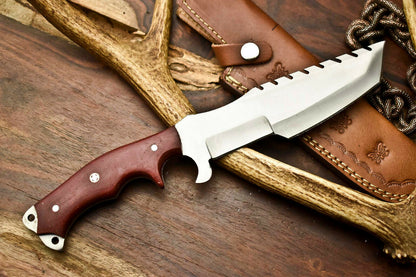 HS-927 Custom Handmade Stainless Steel Tracker Knife - Beautiful Hard Wood Handle