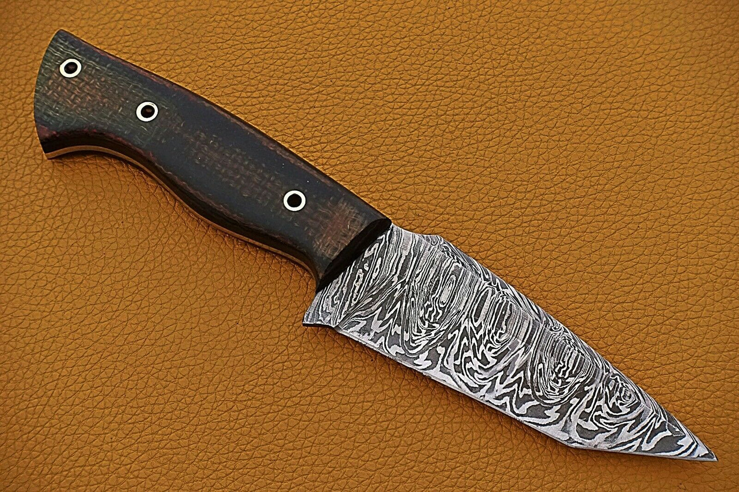 HS-740 Custom Handmade Damascus Steel Skinner Knife With Micarta Sheet Handle