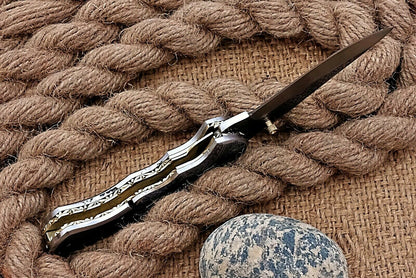 Custom Made Hand Engraved Folding-Pocket Knife Life Time Used With Very Good Price