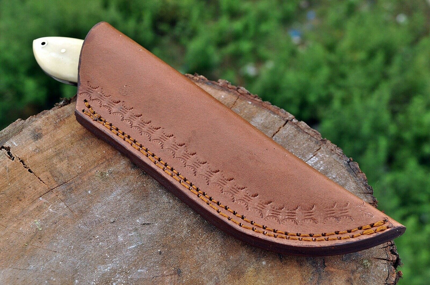 HS-741 Custom Handmade Railroad Steel Skinner Knife With Camel Bone & Hard Wood Handle