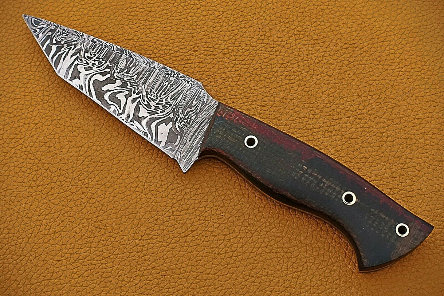 HS-740 Custom Handmade Damascus Steel Skinner Knife With Micarta Sheet Handle