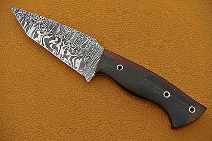 HS-740 Custom Handmade Damascus Steel Skinner Knife With Micarta Sheet Handle