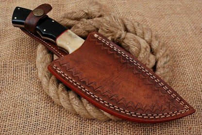 HS-936 Custom Handmade High Carbon Tracker-Hunting Knife With Buffalo Horn Handle