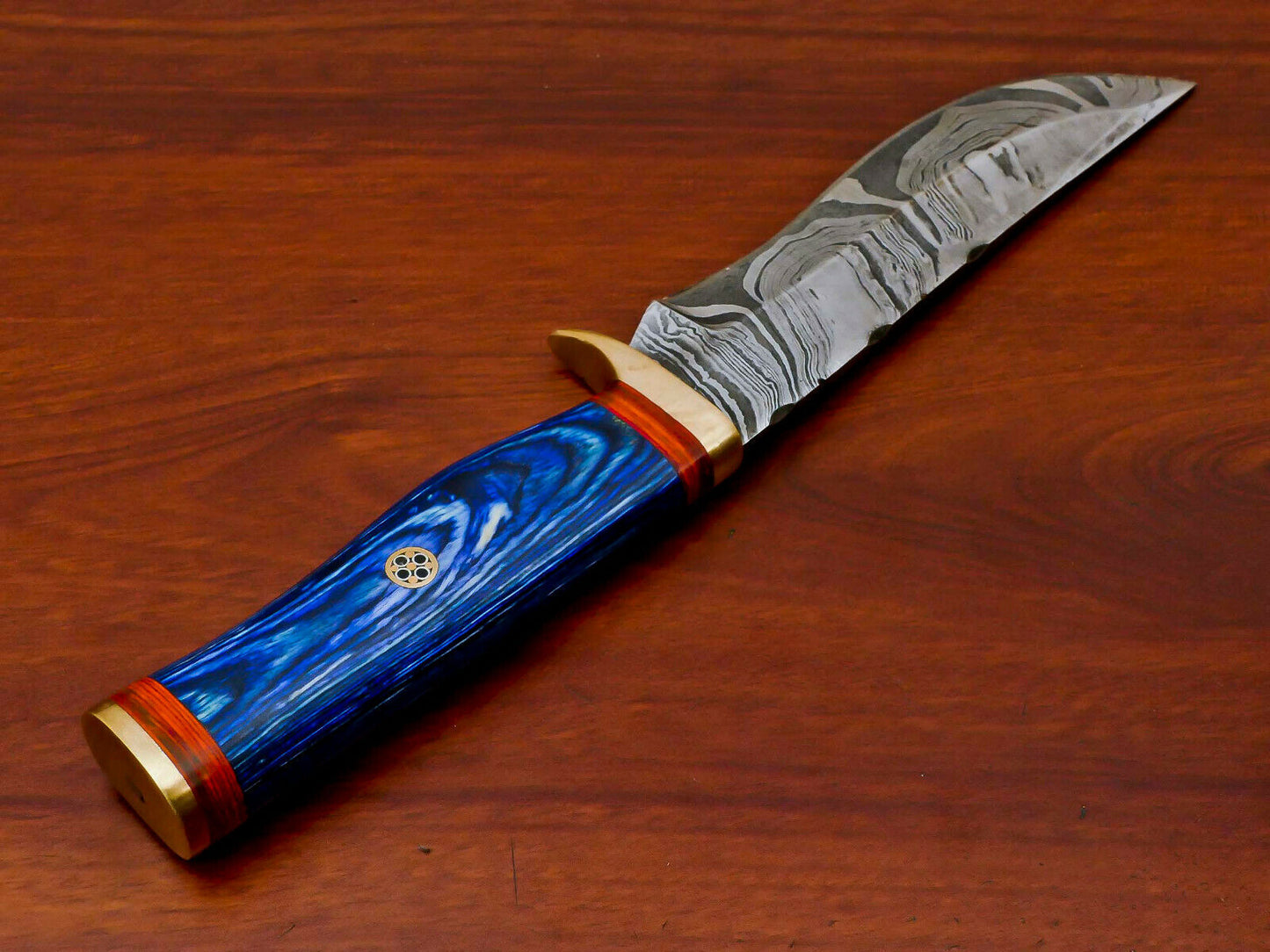 HS-476  Custom Handmade Damascus Hunting Knife With Hard Wood Handle