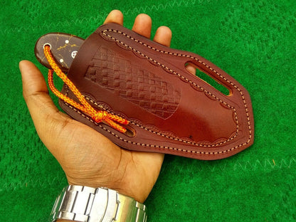 HS-986 Cowboy Knife Custom Handmade USA index Finger Tool Steel Skinner Knife