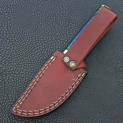 HS-419 | Custom Handmade Damascus Steel Hunting Knife - Beautiful Hard Wood Handle