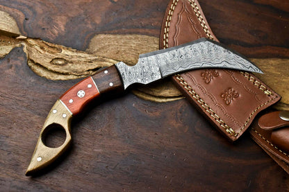 HS-897 Cutlery Salvation Handmade Damascus Hunting Blade Karambit Full Tang Knife