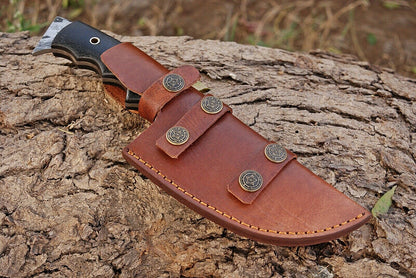 HS-939 Custom Handmade Damascus Hunting Tracker Knife With Micarta Sheet Handle