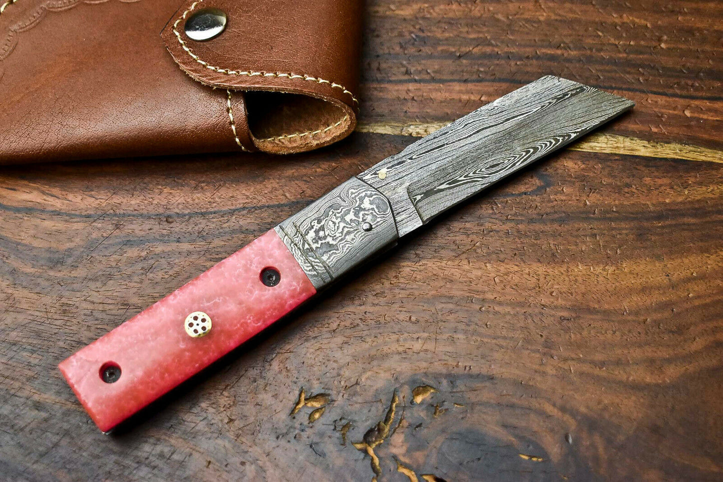 HS-1135 Custom Handmade Damascus Steel Blade Liner-Lock Pocket Folding Knife | CORIAN