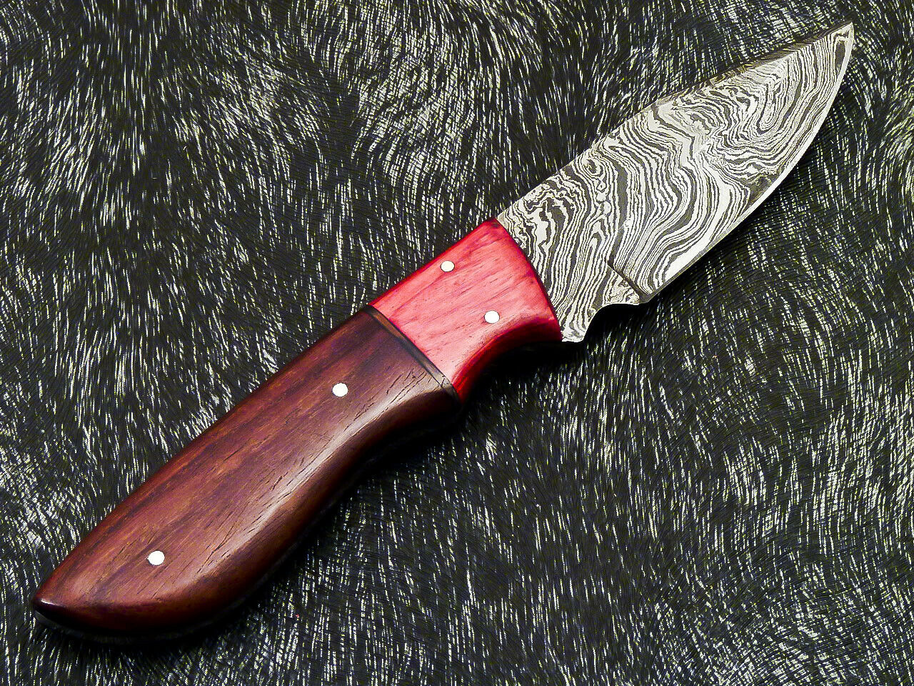 HS-580 Custom Hand Forged Damascus Steel 8" Hunting Knife -Pakka & Natural Wood