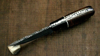 HS-770 Custom Handmade Damascus steel Hunting,Skinner Knife Handle Rose Wood