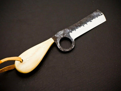 HS-959 Carbon Steel Cowboy Bull Cutter Knife – 6.5 Inch, Blade-Forward, Full Tang