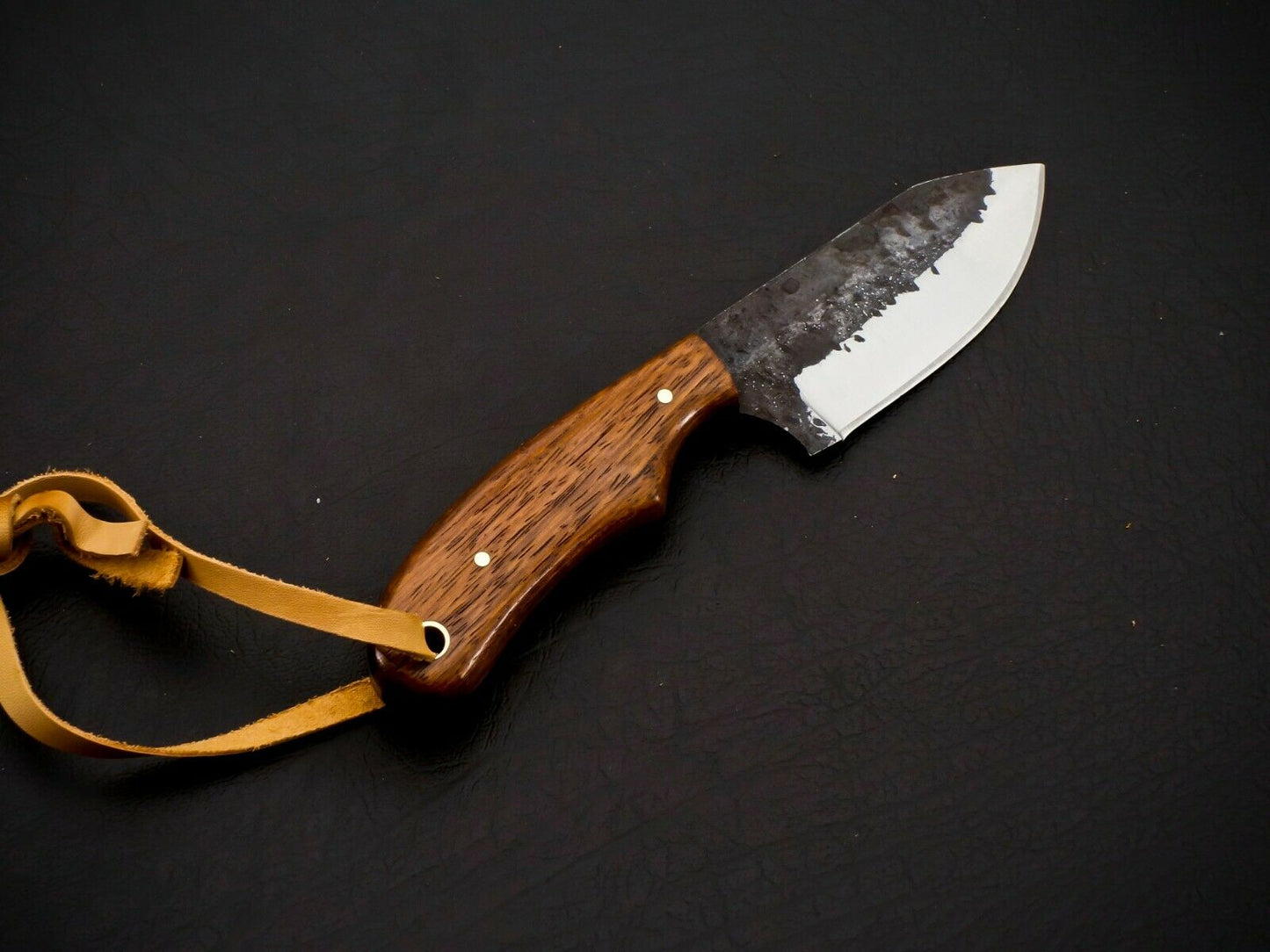 HS-955 Carbon Steel Cowboy Bull Cutter Knife – Oil Tempered, Custom Leather Sheath