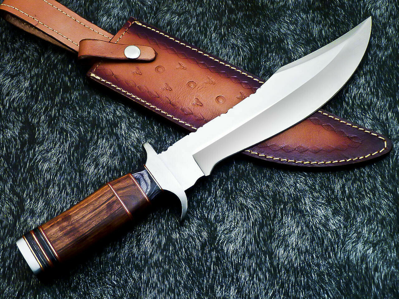 HS-313 Custom Handmade D2 TOOL Steel Blade 15" Bowie Hunting Knife Hard Wood