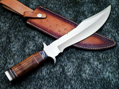 HS-313 Custom Handmade D2 TOOL Steel Blade 15" Bowie Hunting Knife Hard Wood