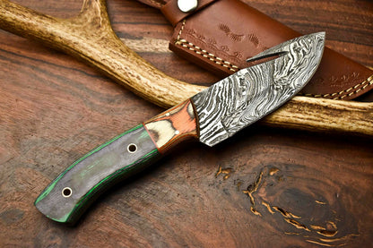 HS-601 Handmade Damascus Skinning Blade Camping Full Tang Knife