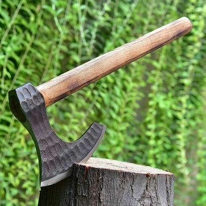 camping tomahawk axe wooden handle
