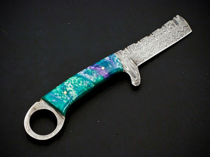 Hand Forged Damascus Steel Bull Cutter Knife 7.5" – Full Tang | HS-962