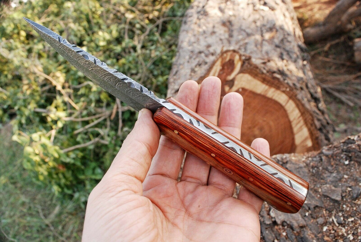 Damascus Skinner Knife – Full Tang | Pakkawood Handle | HS-558