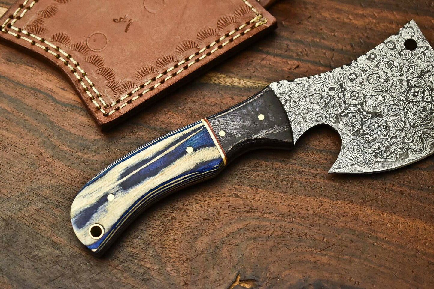 HS-1050 Handmade Damascus Axe Camping Full Tang axe Mini Axe Top Quality axe HS Knives Store
