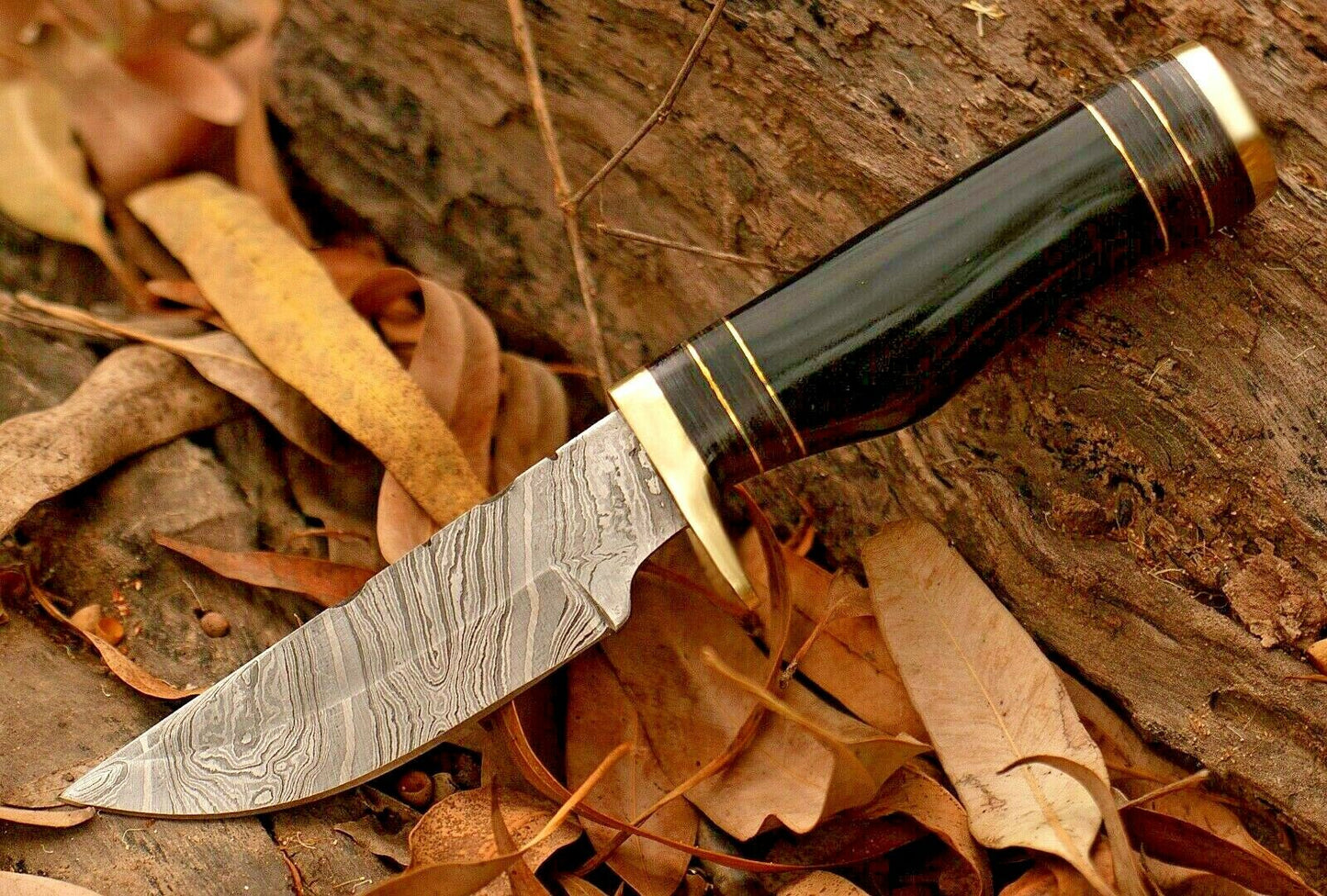 HS-763Custom Handmade Damascus Steel Skinner knife With Resin Handle Daily Carry