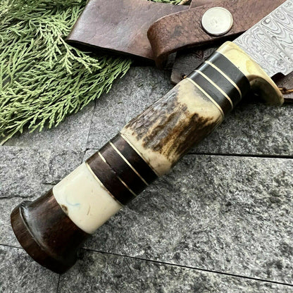 HS-387 '' Custom Hand Forged Damascus Steel Hunting Skinner Knife