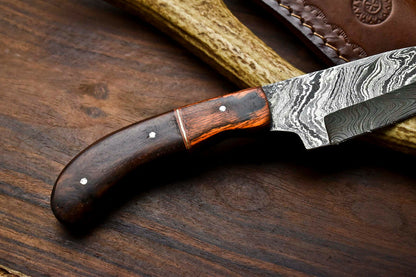 HS-696 Custom Handmade Damascus Steel Skinner Knife - Beautiful Wood Handle