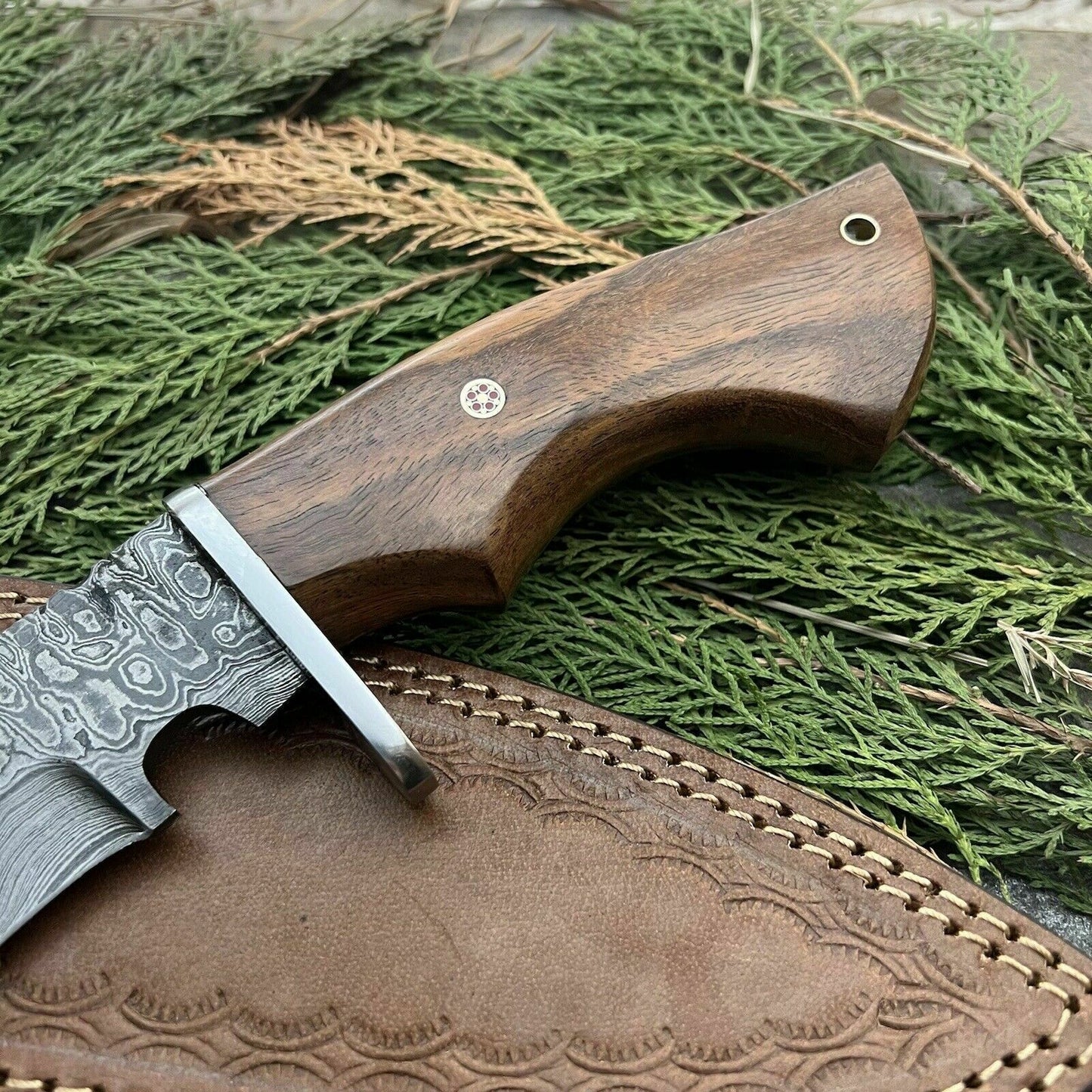 HS-863 14' BLADE Custom Hand Forged Damascus Steel Hunting Bowie knife W/Sheath
