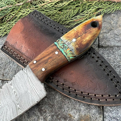 HS-583 Custom Handmade Damascus Steel Hunting Knife Full Tang Skinner Knife