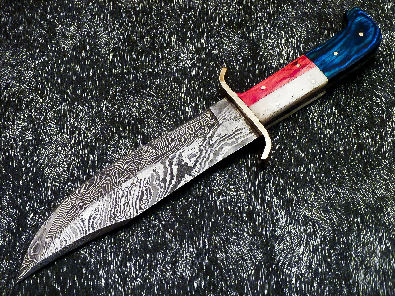 HS-379 '' Custom Hand Forged Damascus Steel 12" Bowie Hunting Knife BONE / WOOD