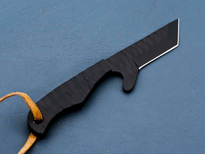 HS-946 Hand Forged J2 Steel Bull Cutter Knife – Ceramic Coated Blade with Leather Sheath