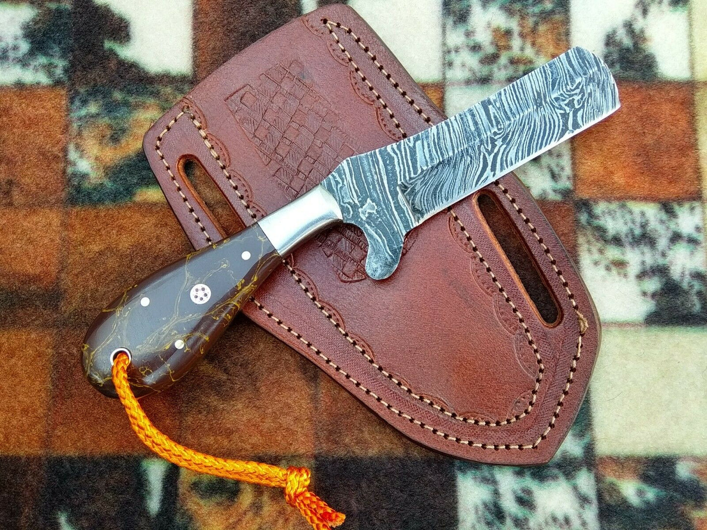 HS-989 COWBOY KNIFE CUSTOM HANDMADE EDC DAMASCUS HUNTING KNIFE