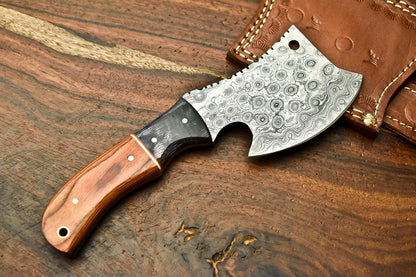 HS-1051 Handmade Damascus Mini Axe  Blade Camping Full Tang Axe Beautiful Handle
