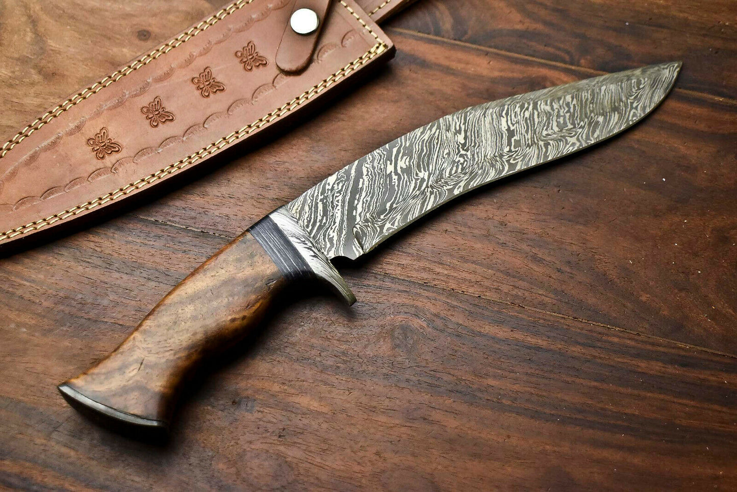 HS-868 Custom Handmade Damascus Steel Hunitng/Kukri Knife - Awesome Wood Handle