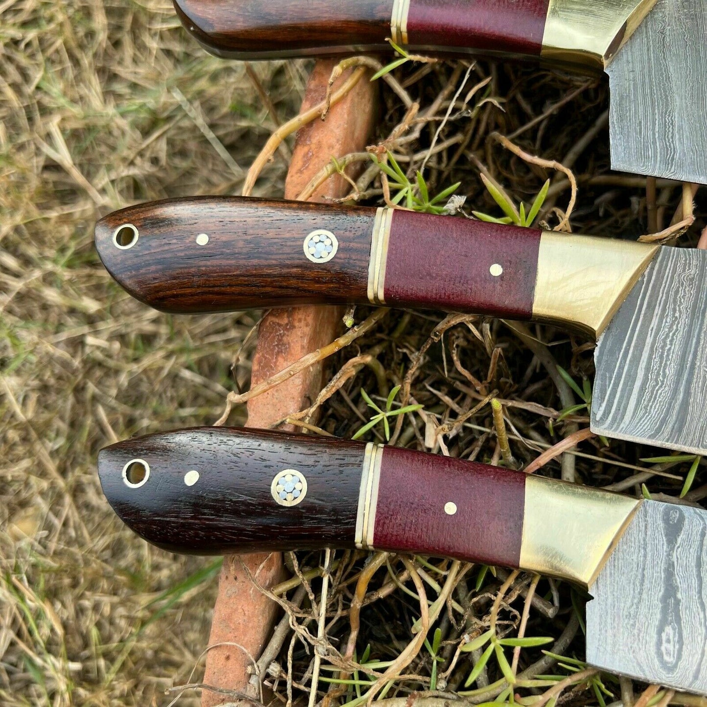 HS-128 '' Hand Forged Damascus Steel Hunting Chef Kitchen Knife Set W/ Sheath