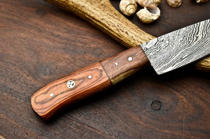 HS-279 Hand Made Damascus Steel Blade Chef Kitchen Full Tang Knife | Hard Wood