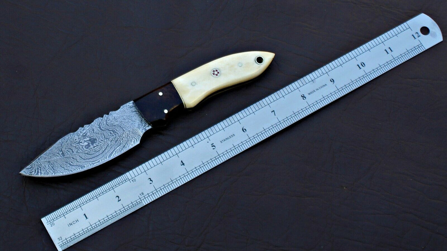 HS-576  CUSTOM HAND FORGED DAMASCUS STEEL HUNTING SKINNER KNIFE