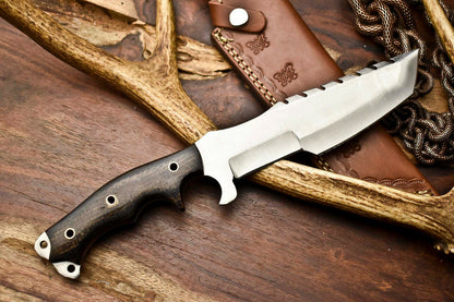 HS-926 Custom Handmade Stainless Steel Tracker Knife - Beautiful Hard Wood Handle