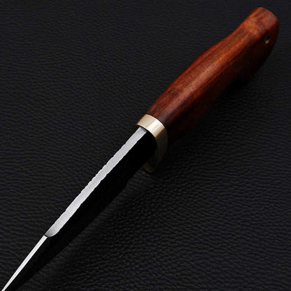 HS-469 Custom Handmade High Carbon Steel Hunting Edc Knife With Rose Wood Handle
