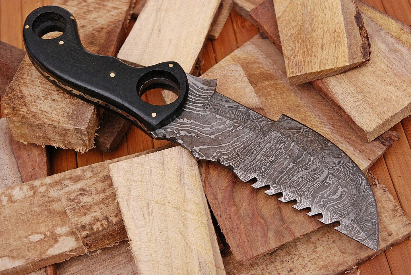 HS-930 Custom Handmade Damascus Steel Hunting/Tracker knife - Aweosme Micarta  Handle