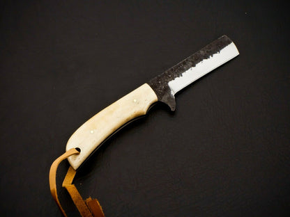 Hand Forged Carbon Steel Bull Cutter Knife 6.5" – Full Tang | HS-960