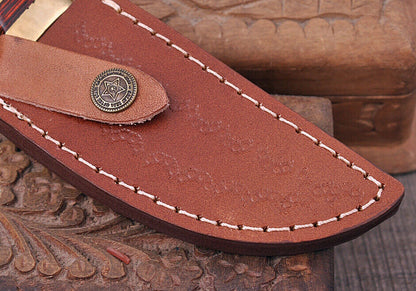HS-440 | Custom Handmade Damascus Steel Hunting Fix knife - Stag Horn Handle