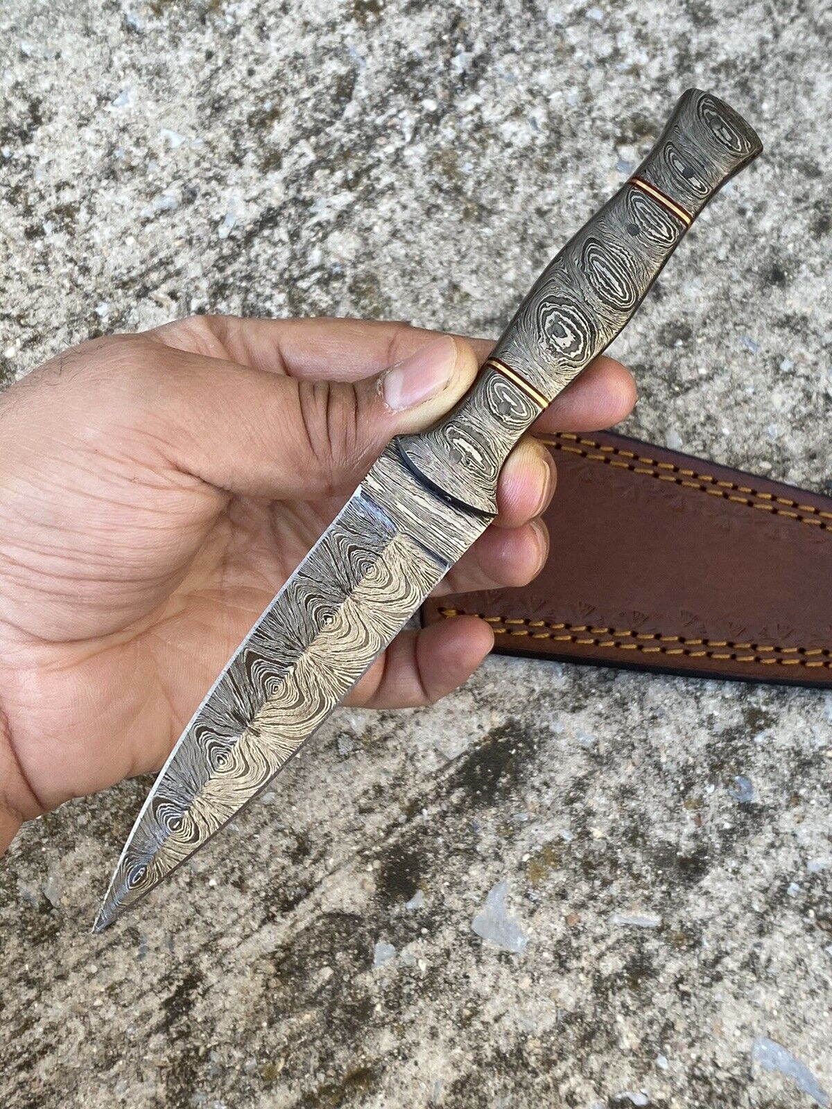 HS-862 Custom Handmade Damacsus Steel Dagger knife - Damascus Handle