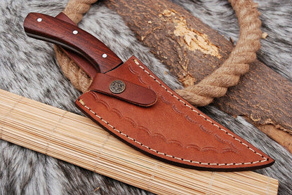 HS-441 | Custom Handmade High Carbon Railroad Steel Chef-Hunting knife - Awesome Wood Handle