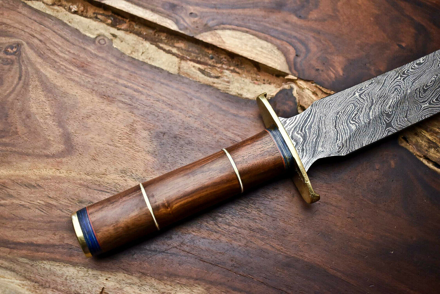 HS-1094 | 26.0" HUGE!!! Custom Hand Made Damascus Steel Blade Sword | WALNUT WOOD